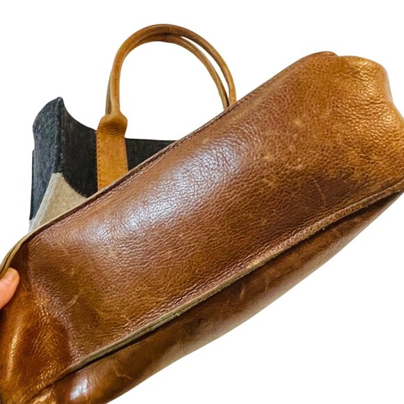 Graf & Lantz Merino Wool  & Leather Tote Bag With Dual Leather Handles Jaunt - Picture 7 of 12